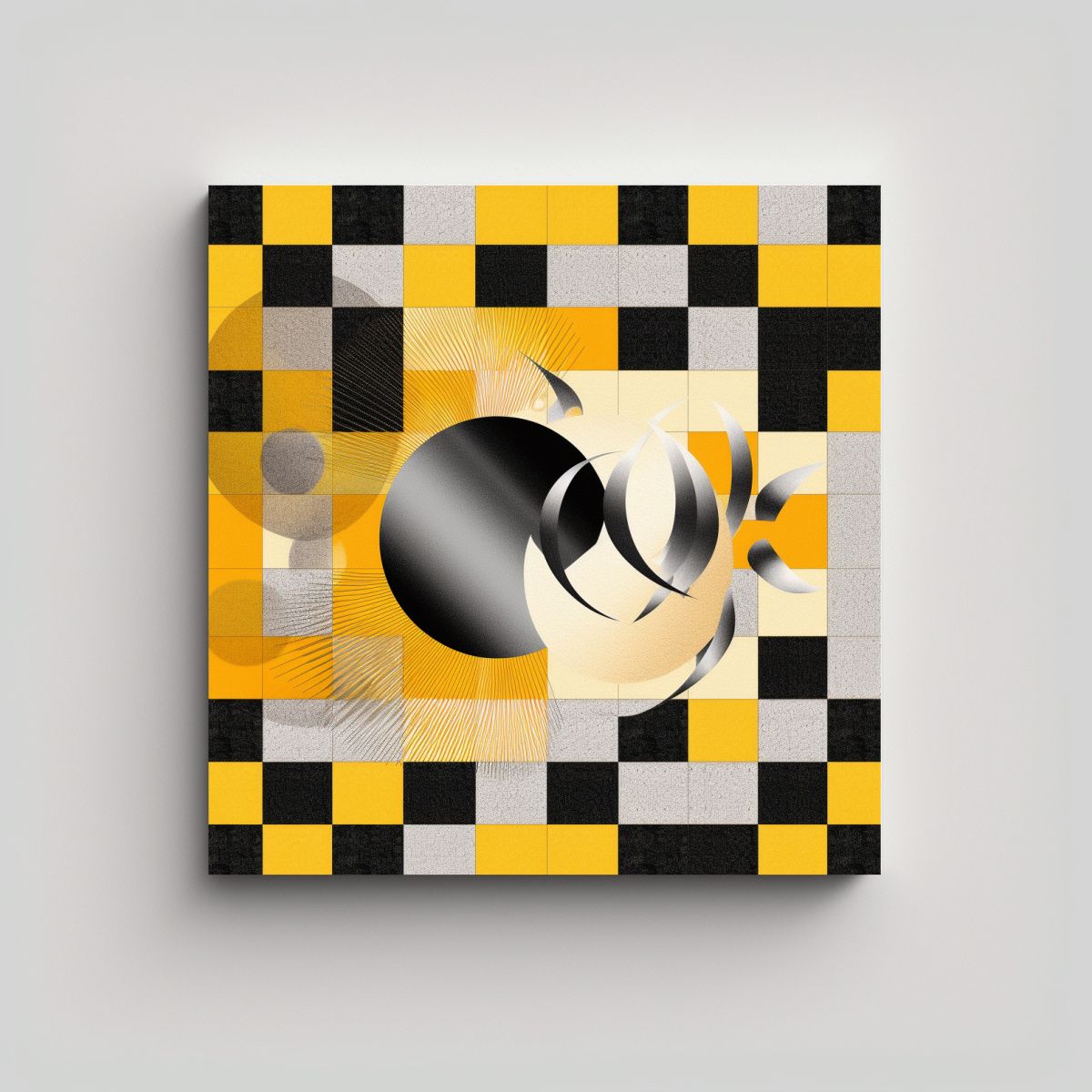 GENERICO - Cuadro Estampado De Equilibrio Visual Con Patrón 90x90 Cm