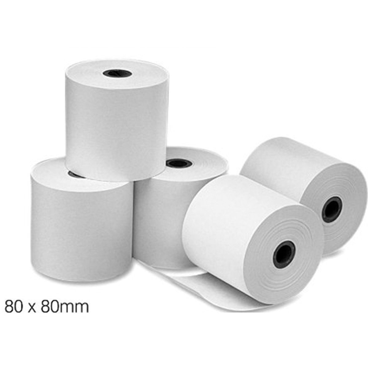 GENERICO - 50x Rollo Papel Térmico 80x80 70 Grs Blancos Impresora