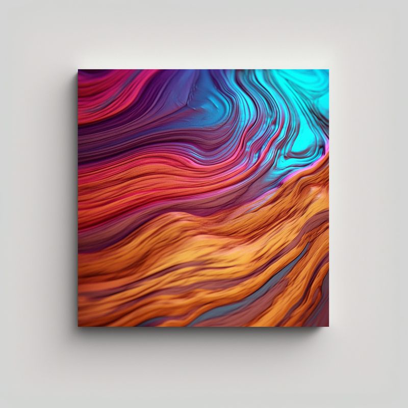 GENERICO - Cuadros Modernos De Ambiente Digital Lienzo Con 90x90 Cm