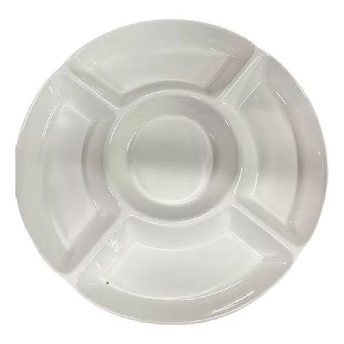 GENERICO - Plato Degustacion Redondo 32 Cm 5 Compartimientos