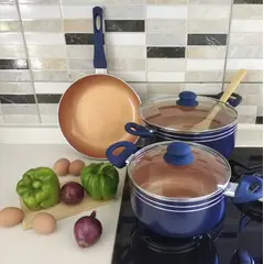 CUISINE BY IDETEX - Batería Cocina Antiadherente Therese 5 Piezas