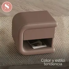 SANTU HOME & DECO - Velador Mocha Mousse Izquierdo Ecocuero