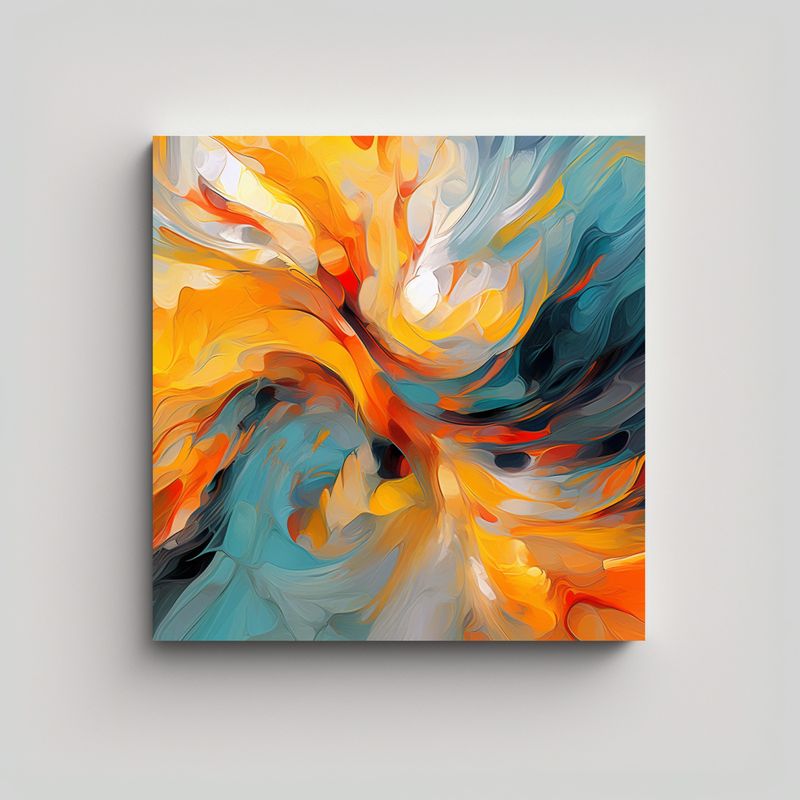GENERICO - Pintura Abstracta Para Decoración De Paredes 90x90 Cm