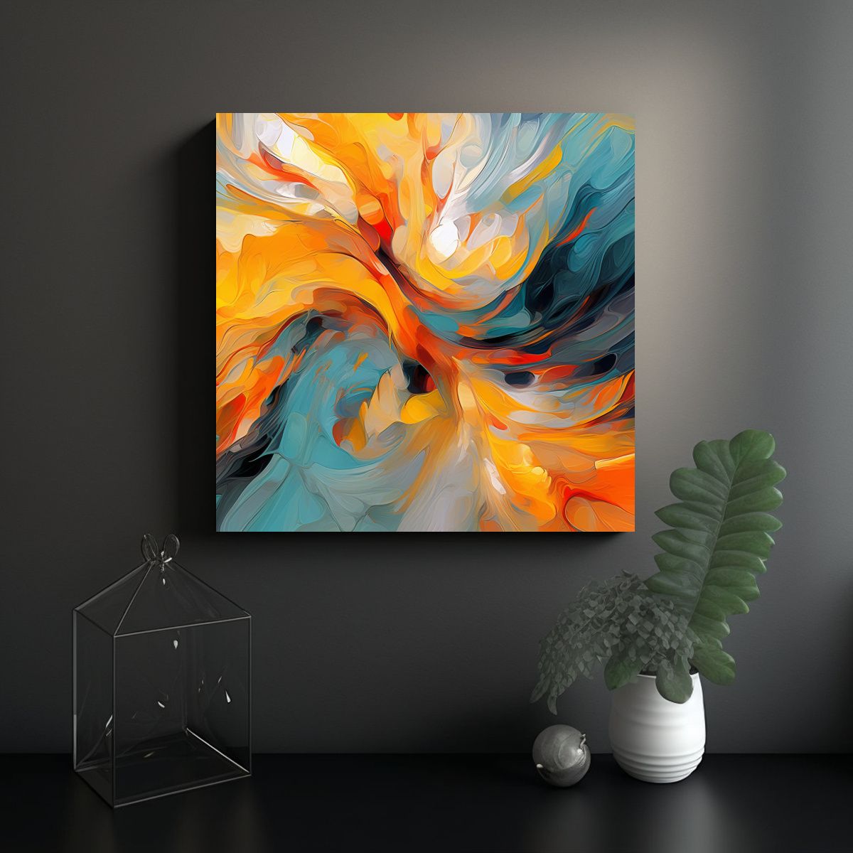 GENERICO - Pintura Abstracta Para Decoración De Paredes 70x70 Cm