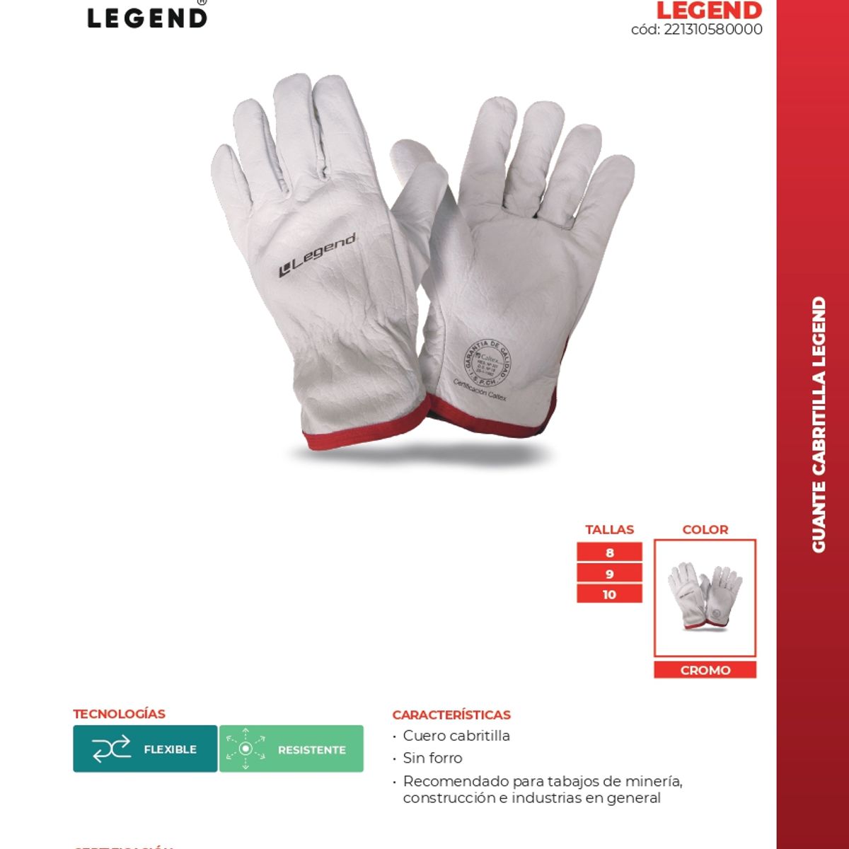 GENERICO - Guantes  Cabritilla