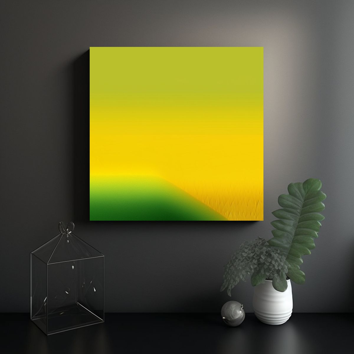 GENERICO - Pintura De Pared Amarillo Y Verde Suave Para 80x80 Cm