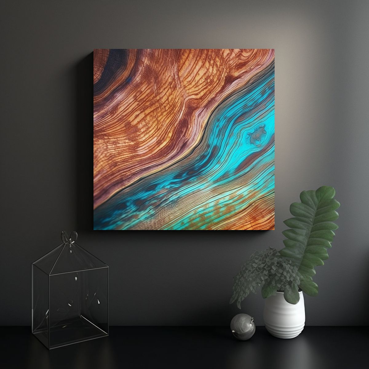 GENERICO - Cuadro De Tela Fotográfica Luminosa Con Fondo 70x70 Cm
