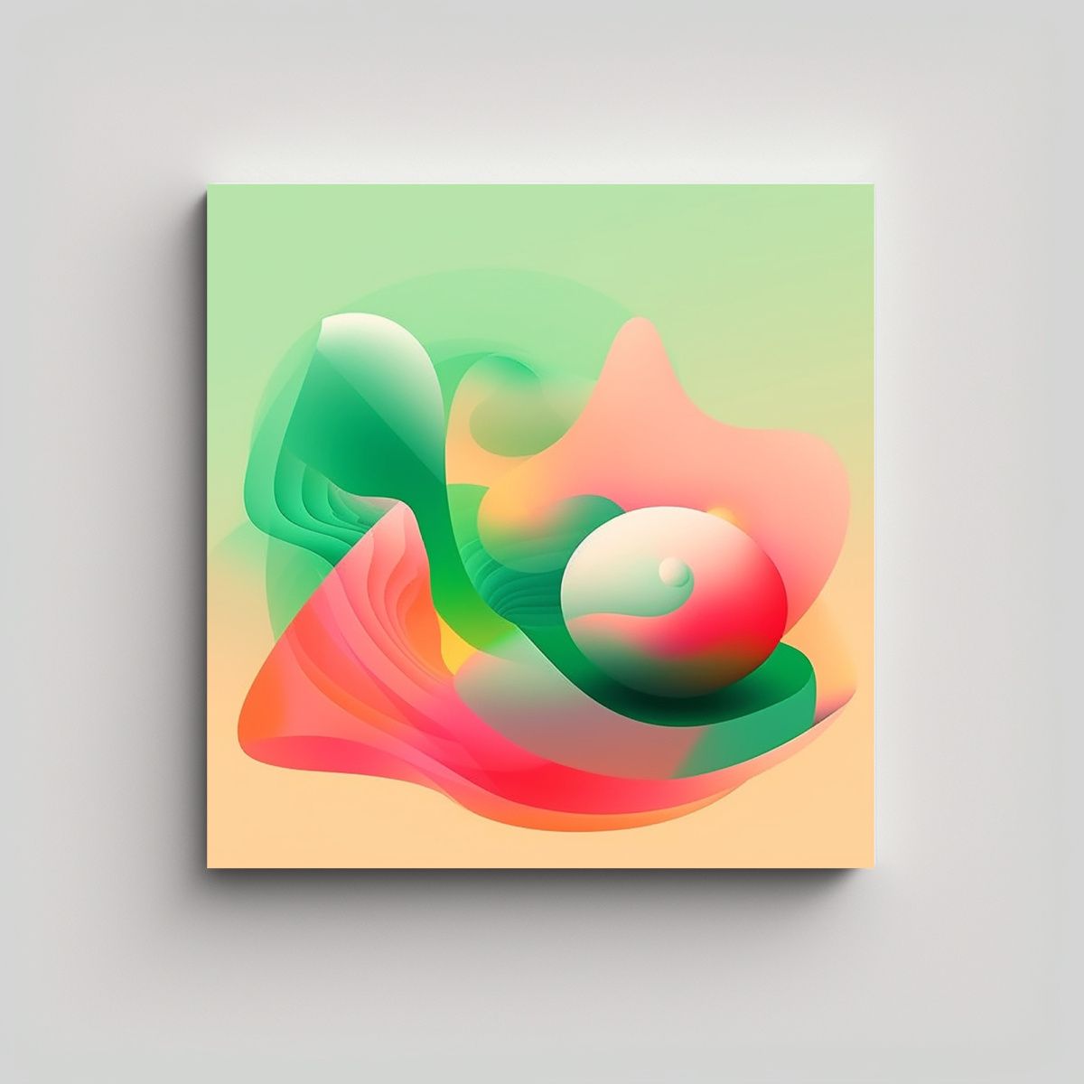 GENERICO - Cuadro Abstracto De Formas Irregulares Y 80x80 Cm