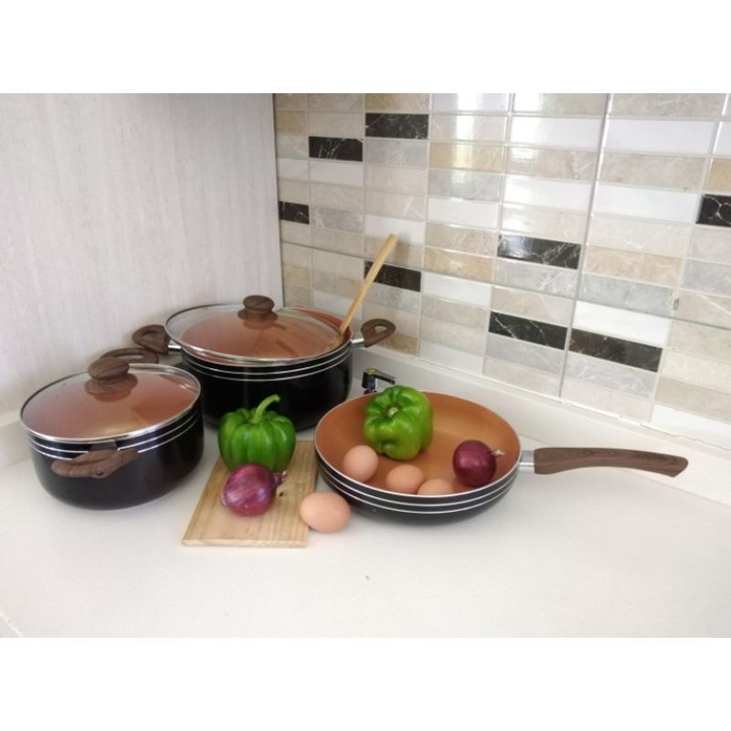 CUISINE BY IDETEX - Batería Cocina Antiadherente Mosset 5 Piezas