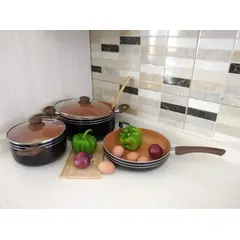 CUISINE BY IDETEX - Batería Cocina Antiadherente Mosset 5 Piezas