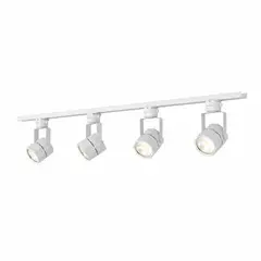 WANT - Lámpara 4 Focos Blancos Hexagonal Luz Cálida con Riel de 1 metro