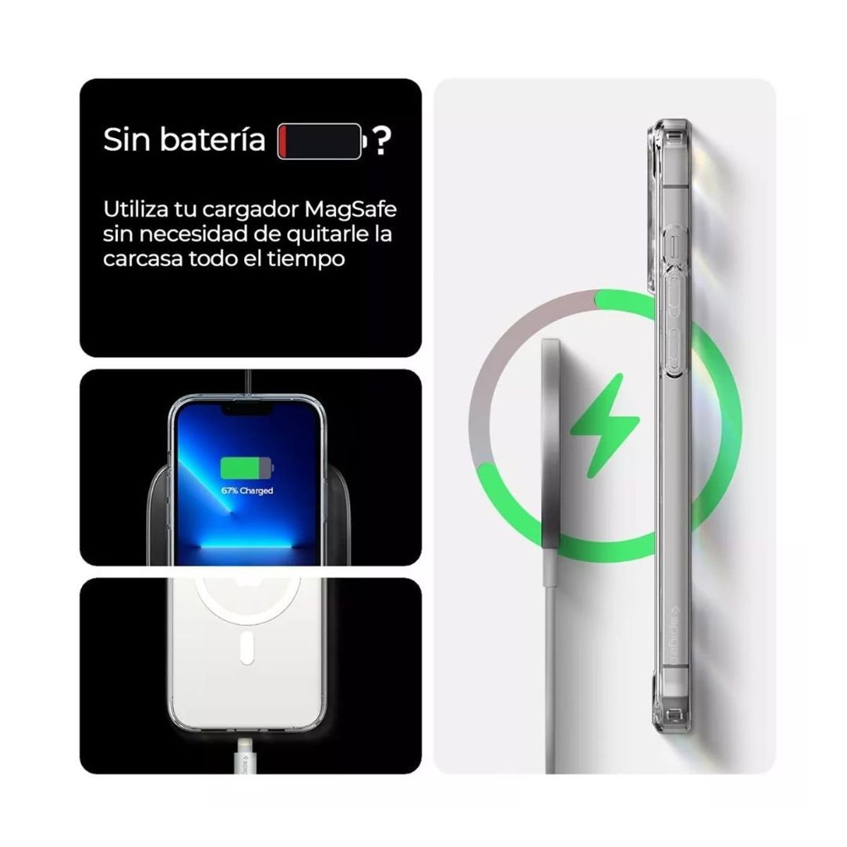GENERICO - Carcasa Para iPhone 13 Pro Antigolpe Magsafe Clear Reforzada