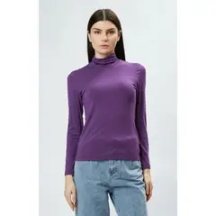 LIKE SHOP - Camiseta Mujer Elasticada Forro Polar Cuello Beatle 4219