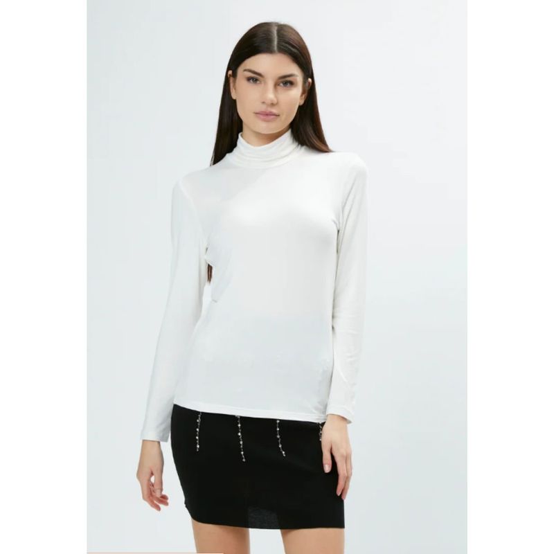MPROPIA - Camiseta Mujer Elasticada Forro Polar Cuello Beatle 4219