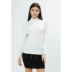 MPROPIA - Camiseta Mujer Elasticada Forro Polar Cuello Beatle 4219