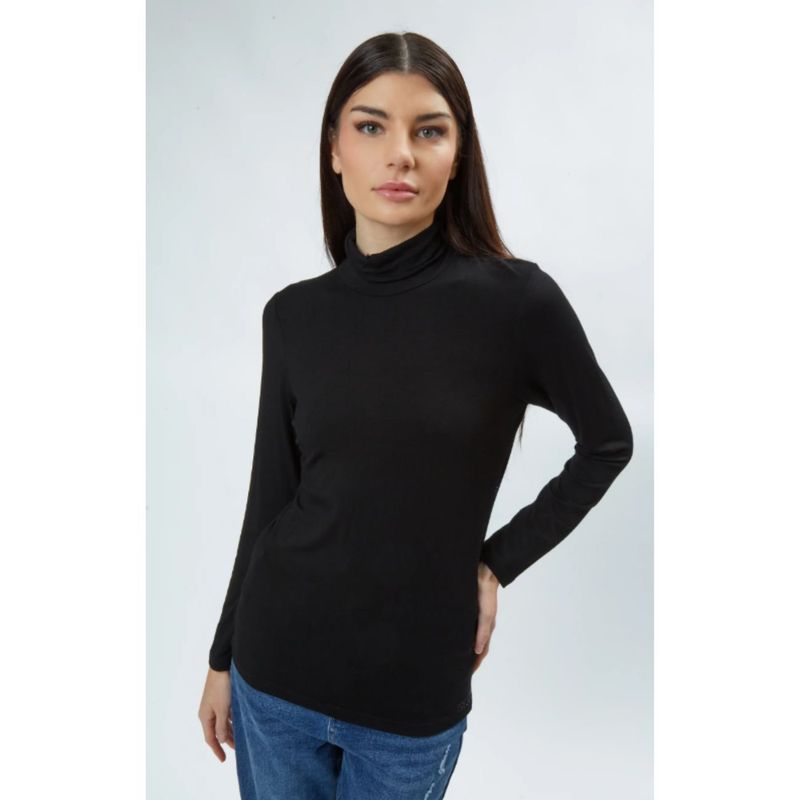 MPROPIA - Camiseta Mujer Elasticada Forro Polar Cuello Beatle 4219