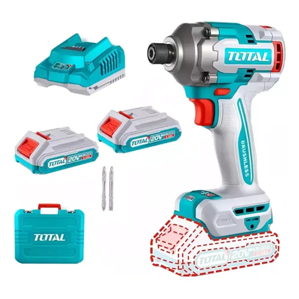 TOTAL TOOLS - Atornillador De Impacto 20v 230nm 14 Total Tirli2023