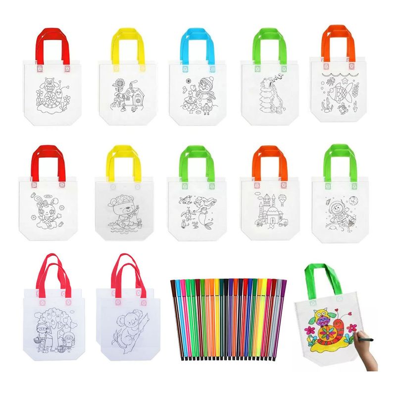 MUNDO MAGIA - Pack De 24 Bolsas Pintar+24pcs pluma De Acuarela Cumpleaños