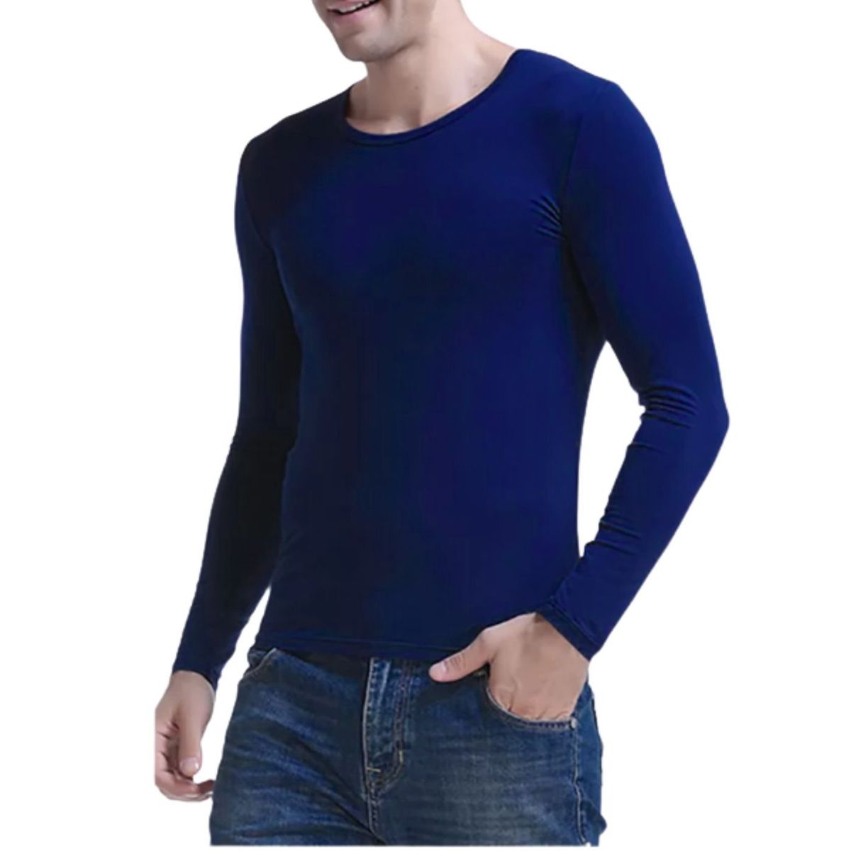 LIKE SHOP - Camiseta Hombre Manga Larga Cuello Polo Fibra Bambu 2739