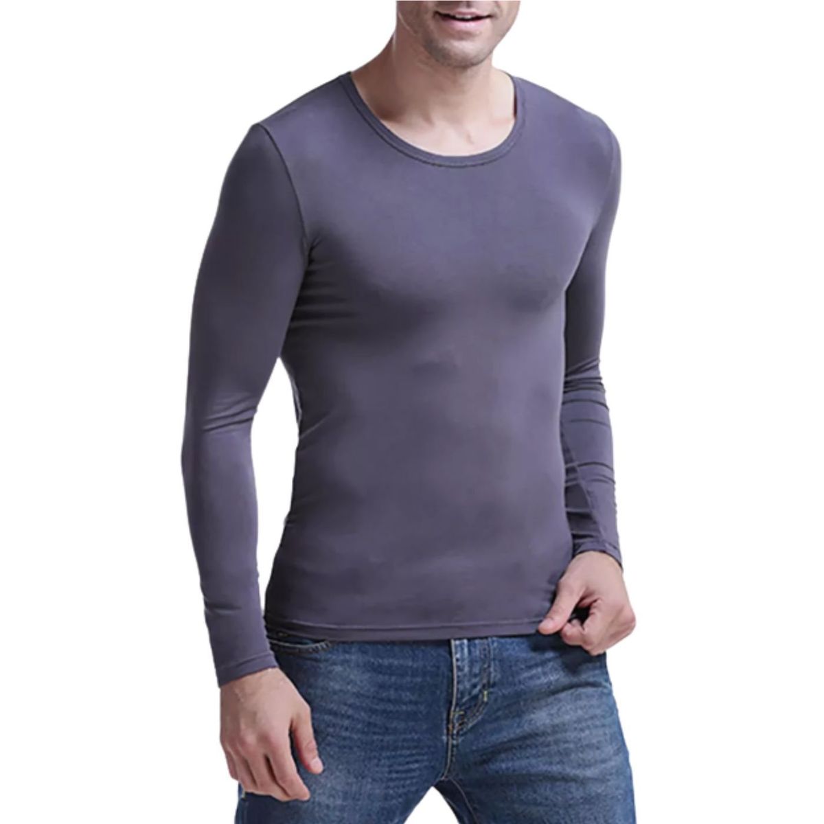 LIKE SHOP - Camiseta Hombre Manga Larga Cuello Polo Fibra Bambu 2739