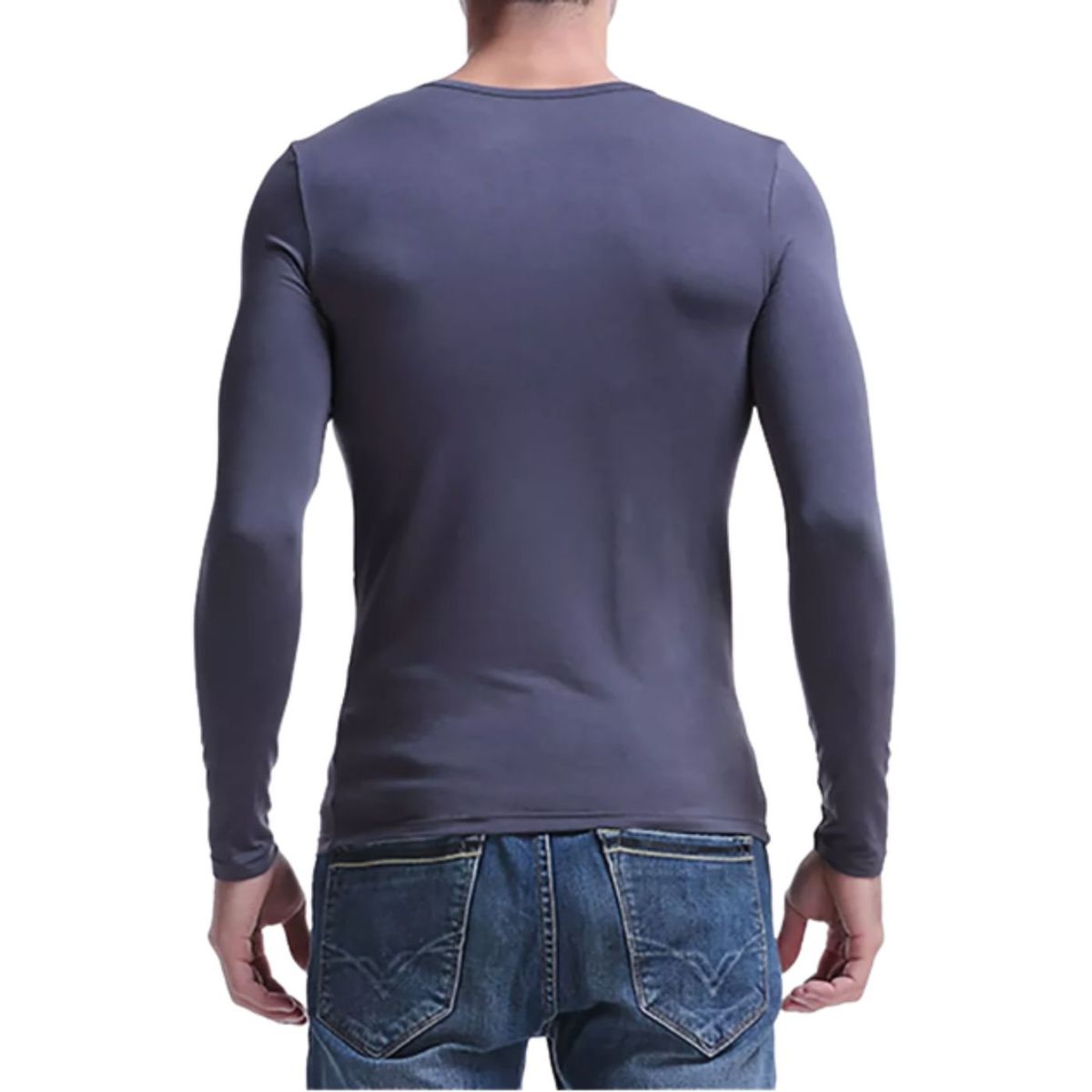 LIKE SHOP - Camiseta Hombre Manga Larga Cuello Polo Fibra Bambu 2739