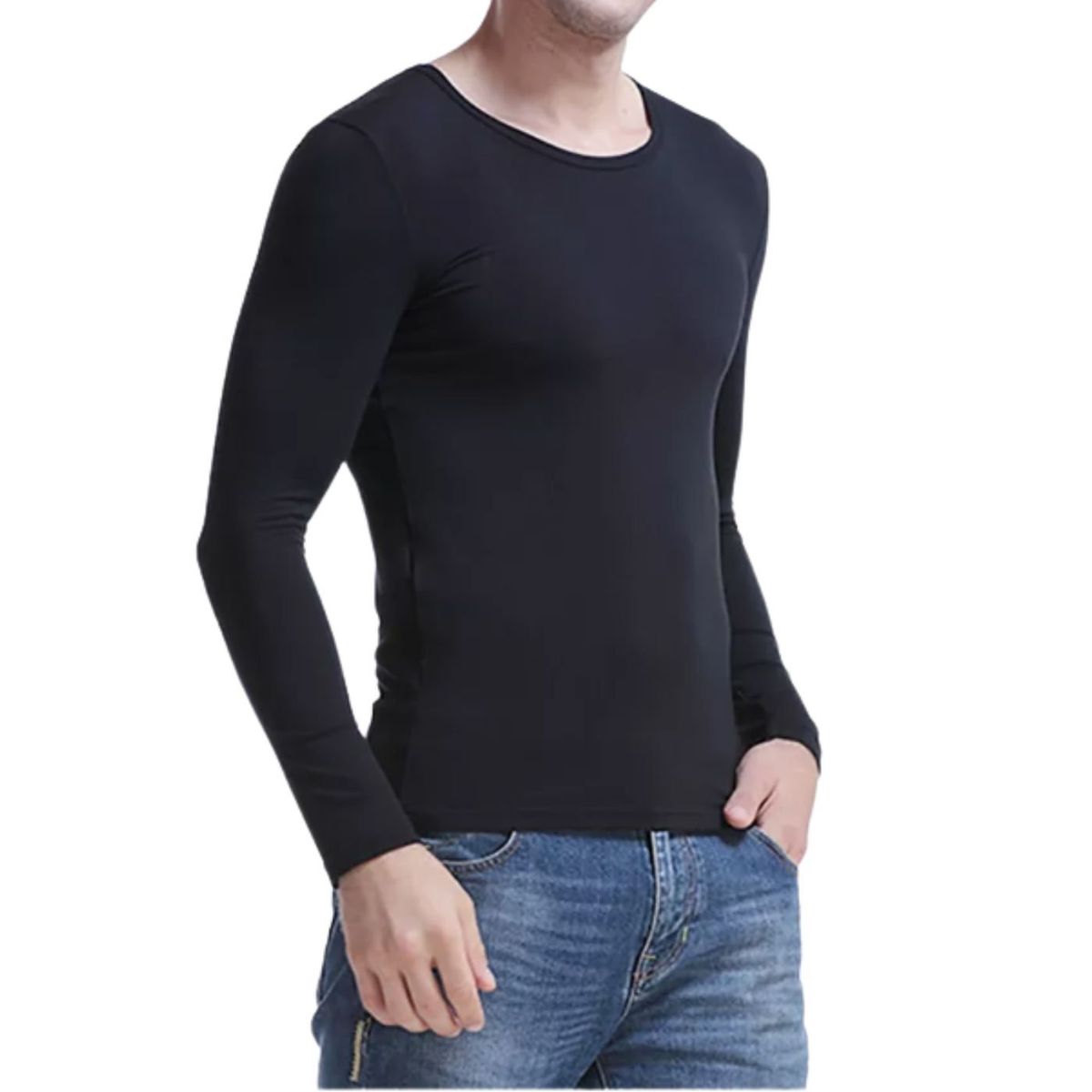 LIKE SHOP - Camiseta Hombre Manga Larga Cuello Polo Fibra Bambu 2739