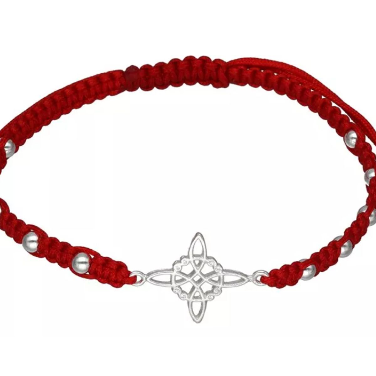GENERICO - Pulsera Hilo Rojo Nudo De Brujas Plata Fina Protección