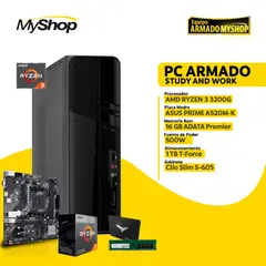 GENERICO - PC STUDY AND WORK - AMD RYZEN 3 3200G - ASUS A520M-K - RAM 16GB - SSD 1 TB