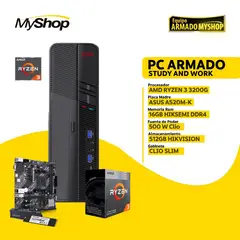 GENERICO - PC STUDY AND WORK - AMD RYZEN 3 3200G - ASUS A520M-K - RAM 16GB - SSD 512GB