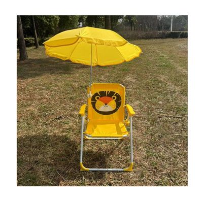 Imagen 2 del producto Silla Plegable Camping Animales Niños Con Sombrilla Amarillo
