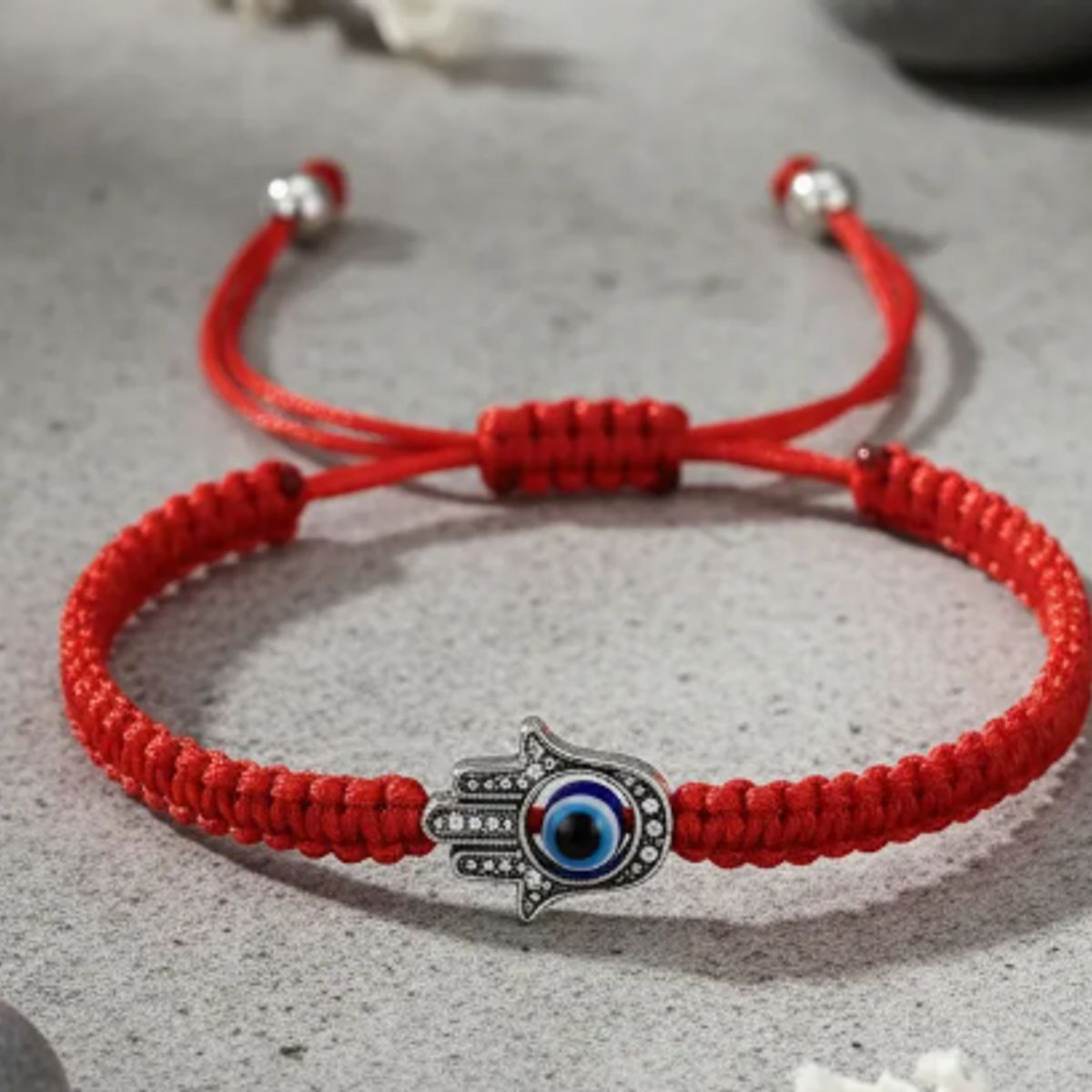 GENERICO - Pulsera Roja Ojo Turco Mano De Fátima Protección Y Suerte