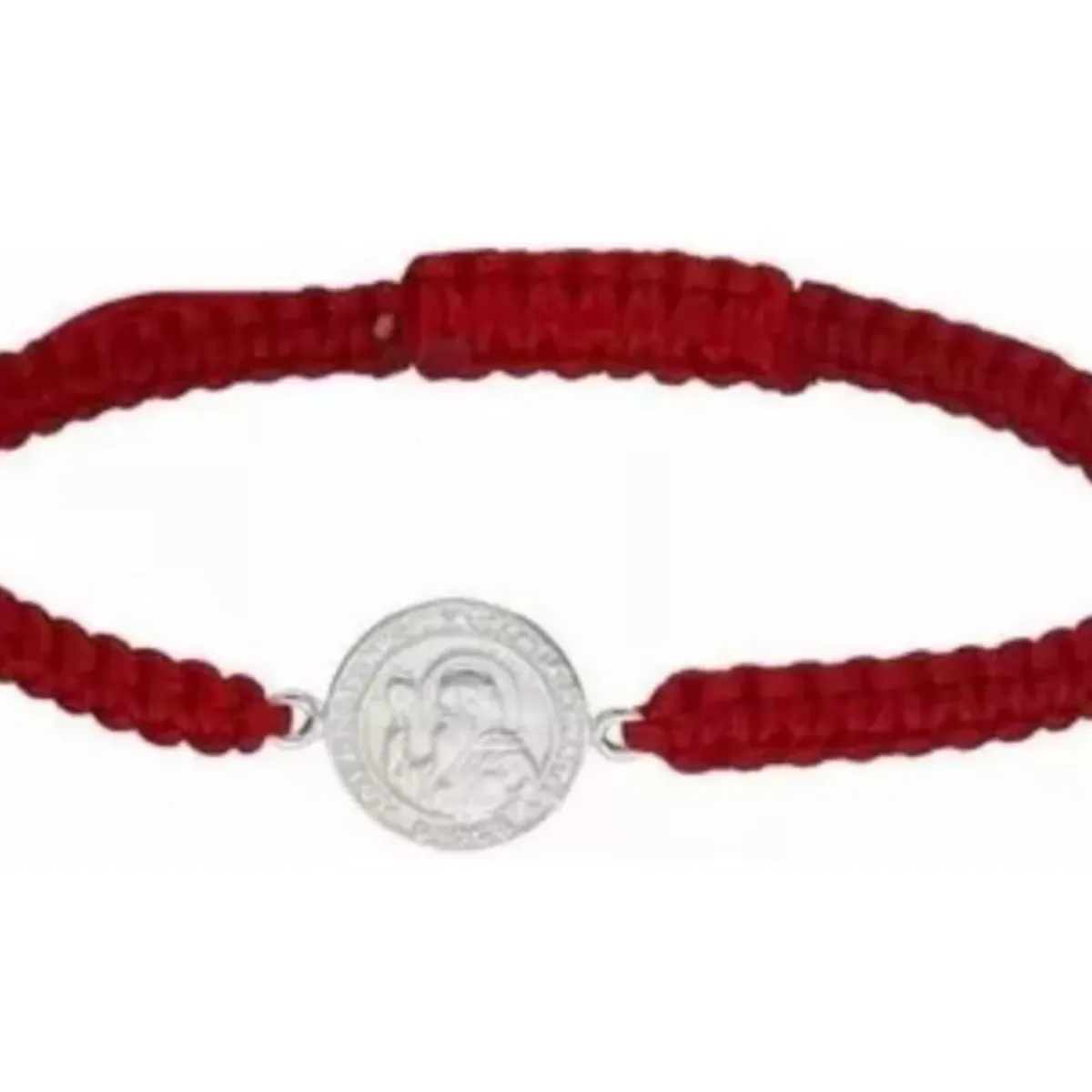 GENERICO - Pulsera Hilo Rojo Medalla San Benito Plata Bebés Y Niños