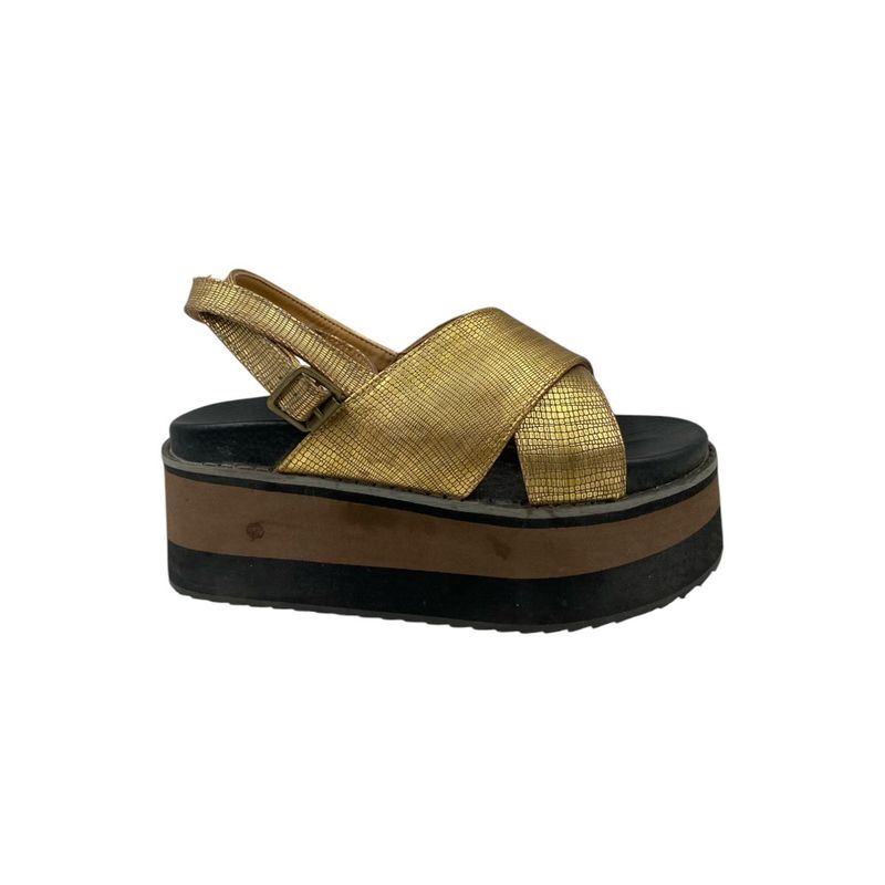 PAND G - Sandalia Dorada Plataforma Mujer