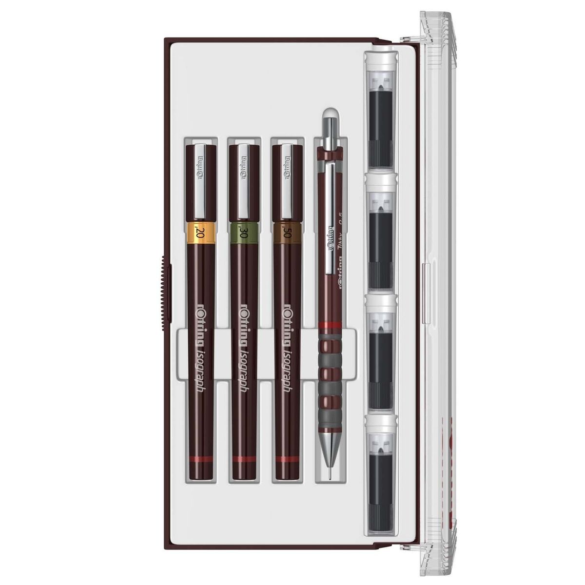 ROTRING - Set Tiralínea Recargable Rotring Isograph(0.2-0.3-0.5mm Junior)