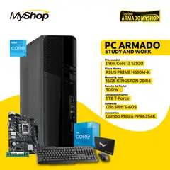 GENERICO - PC STUDY AND WORK - Intel Core i3 12100 - RAM 16GB DDR4 - SSD 1 TB