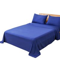 Set De Sabanas Genero Microfibra 2 Plazas + 2 Fundas Almohada Azul Rey