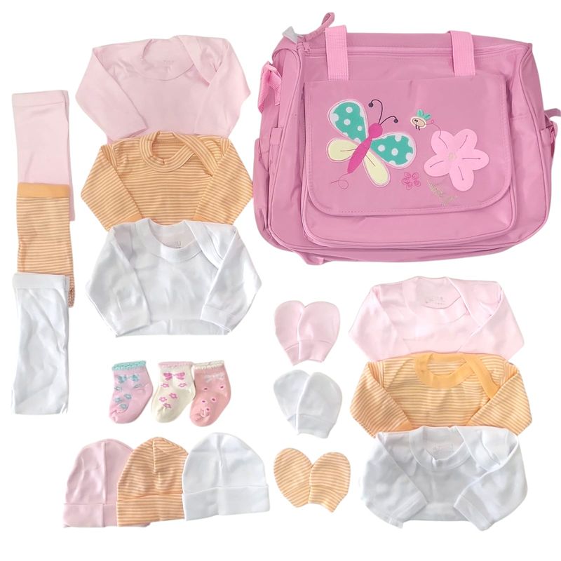 GENERICO - Pack Bolso Maternal más Ajuar 18 Piezas Bebé 0a3 Meses