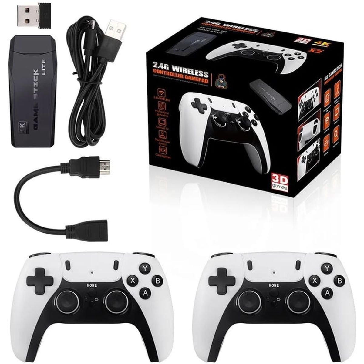 BRO TOUMI - Consola de videojuegos M8 PRO 64GB 20000 Juegos+Controles Inalámbricos