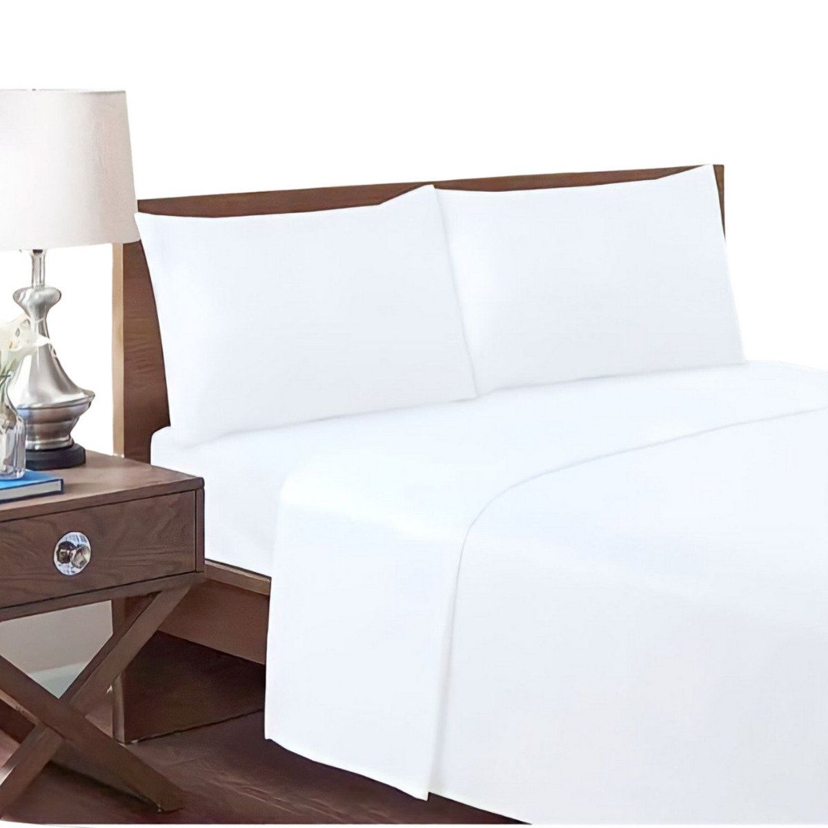 GENERICO - Set De Sabanas Genero Microfibra King + 2 Fundas Almohadas Blanco