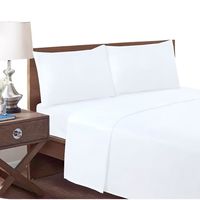 Set De Sabanas Genero Microfibra King + 2 Fundas Almohadas Blanco