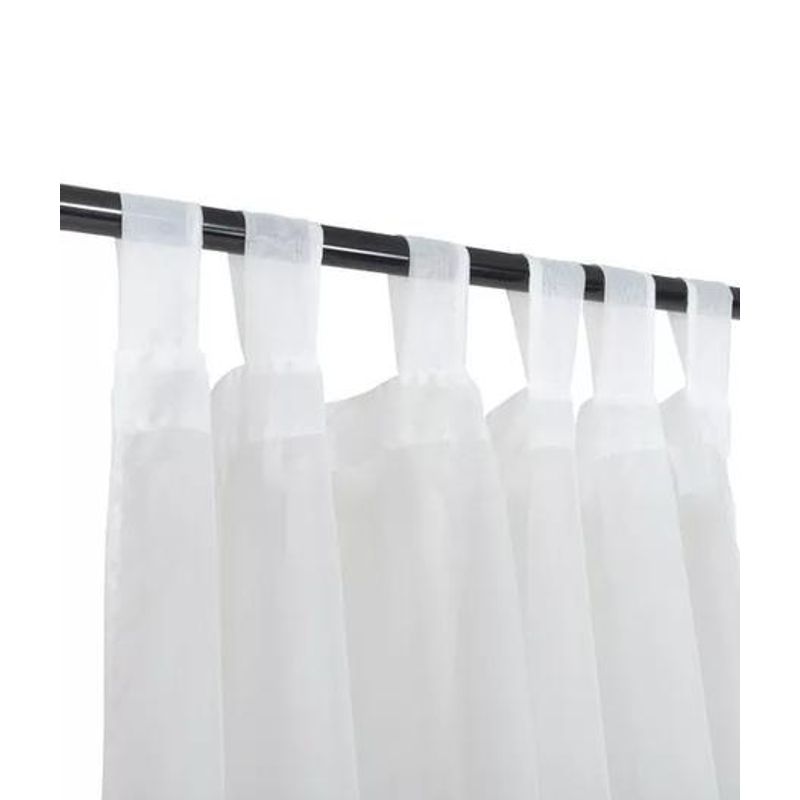 GENERICO - Set cortina velo liso presilla 145x230 cm color marfil