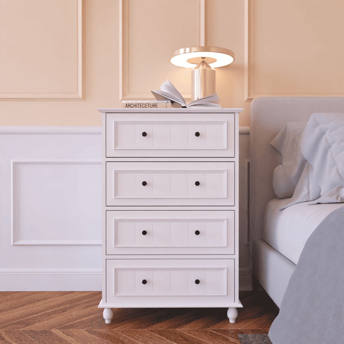 HOMIMAD - MUEBLE VELADOR DORMITORIO BLANCO SOFFIA