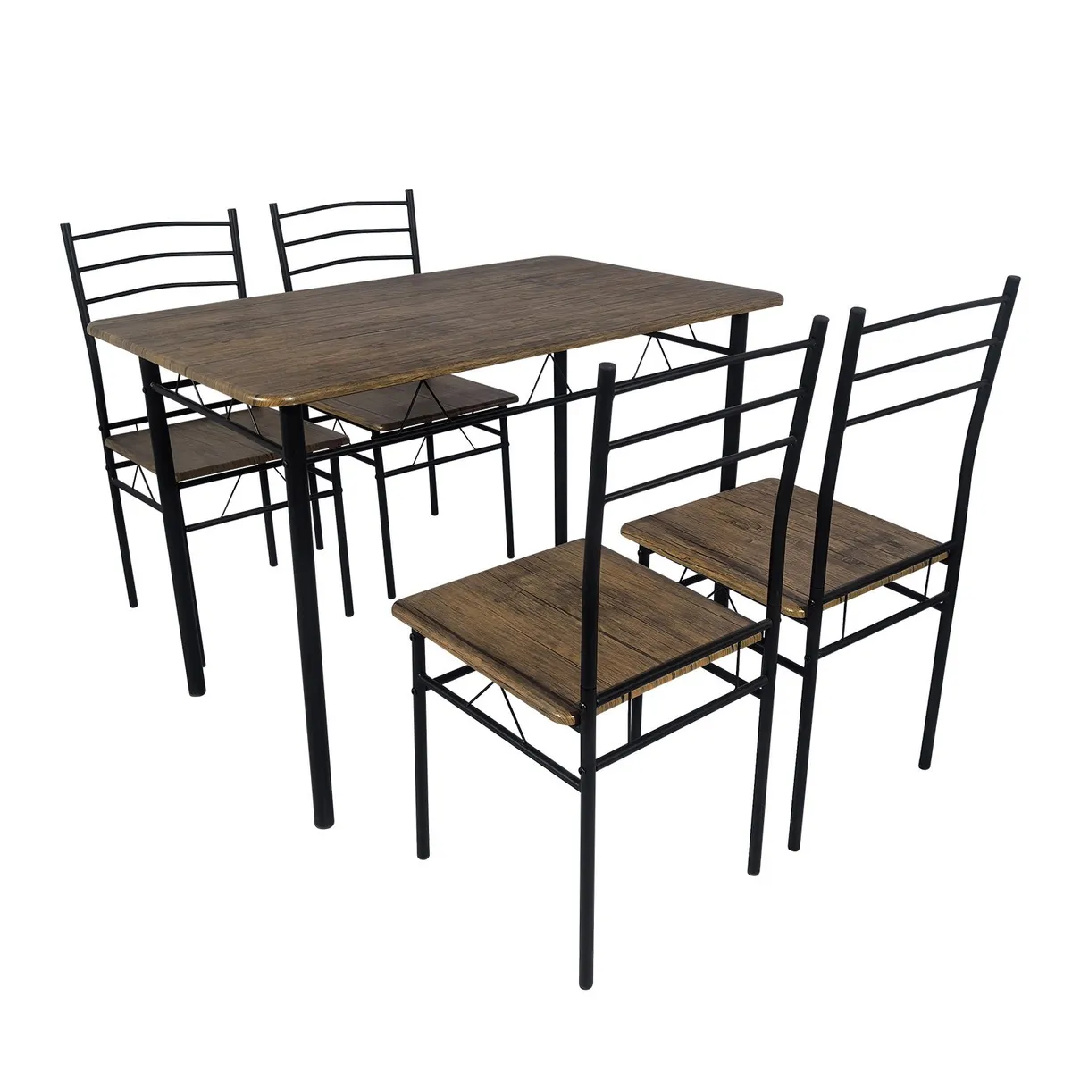 NOVAHUS - Juego de comedor 4P Capri Negro 74x70x110 cm