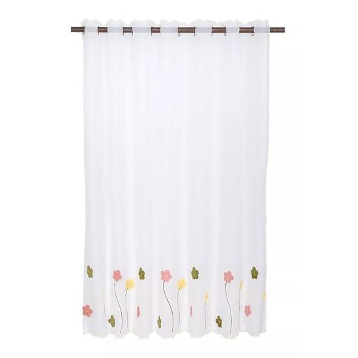 GENERICO - Cortina velo cocina JX 120x135 cm petunias blanca