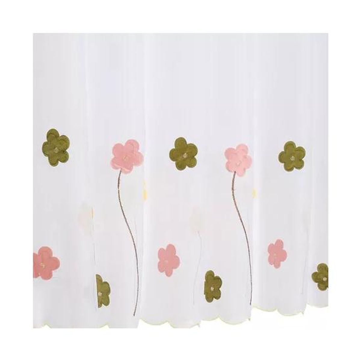 GENERICO - Cortina velo cocina JX 120x135 cm petunias blanca