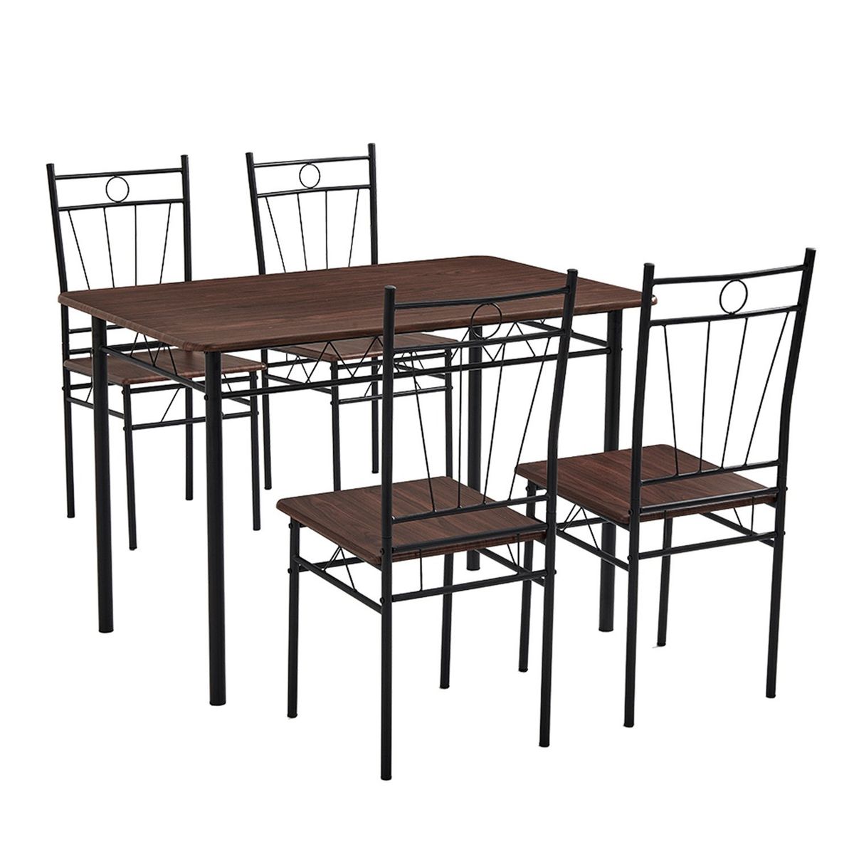 NOVAHUS - Juego de comedor 4P Verona Negro 74x70x110 cm