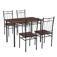 NOVAHUS - Juego de comedor 4P Verona Negro 74x70x110 cm