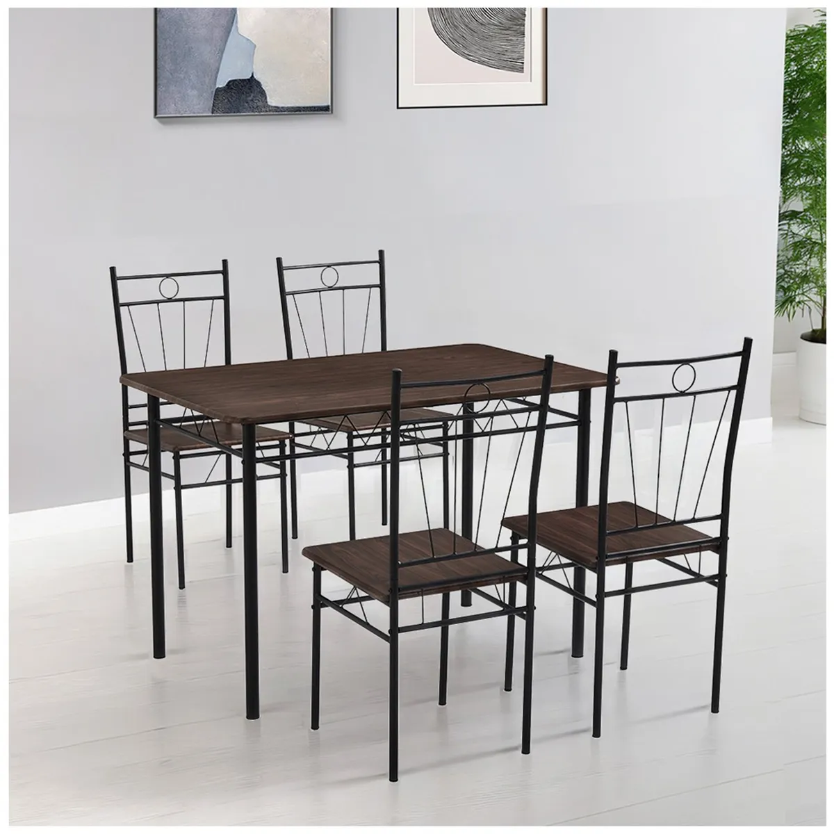 NOVAHUS - Juego de comedor 4P Verona Negro 74x70x110 cm