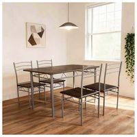 Juego de comedor 4P Verona Silver 74x70x110 cm