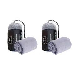PRO OUTDOOR - Pack 2 Toallas Microfibra Terry Gris